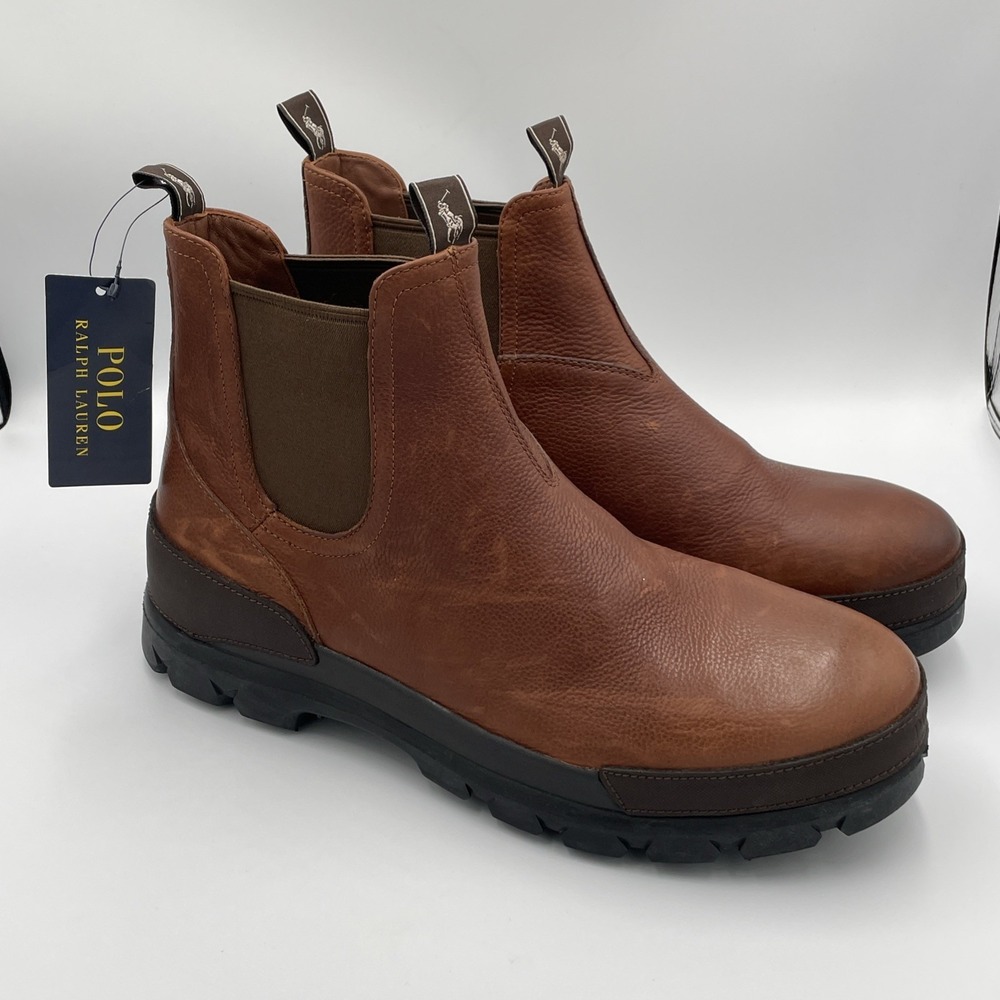 Polo Ralph Lauren Oslo Chelsea Chukka Ranger Leather Boots Brown Men's Size 10.5